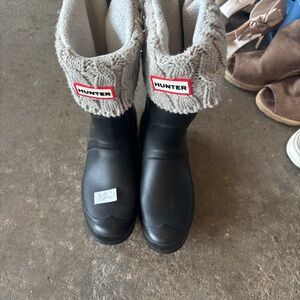 Hunter boots with socks